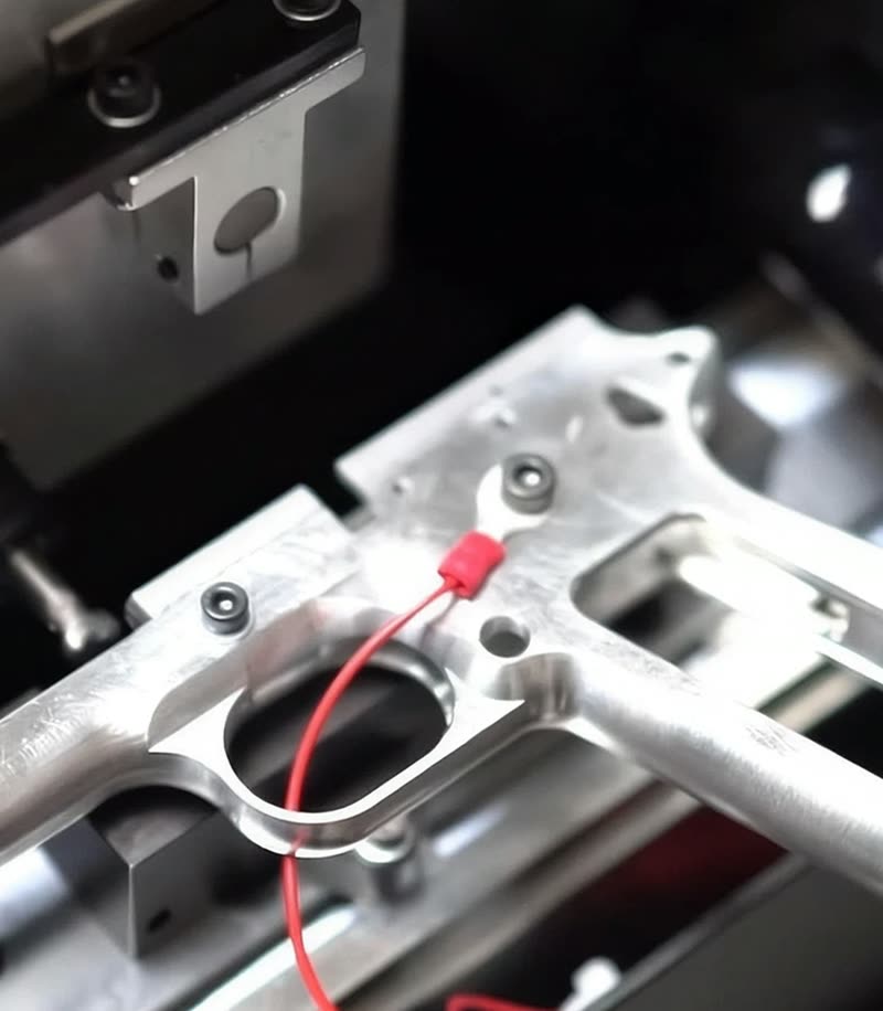 M1911 frame fixtured inside the Ghost Gunner